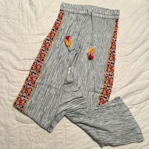Flowing grey and orange Anthropologie LAIA pants